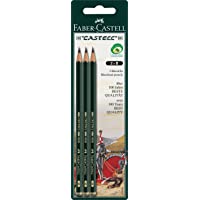Faber-Castell 110998 - Blister de 3 lápices 9000 B- color negro